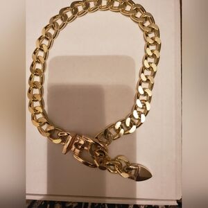 Necklace Goldtone Chunky Adjustable belted Chain Choker New No Tag